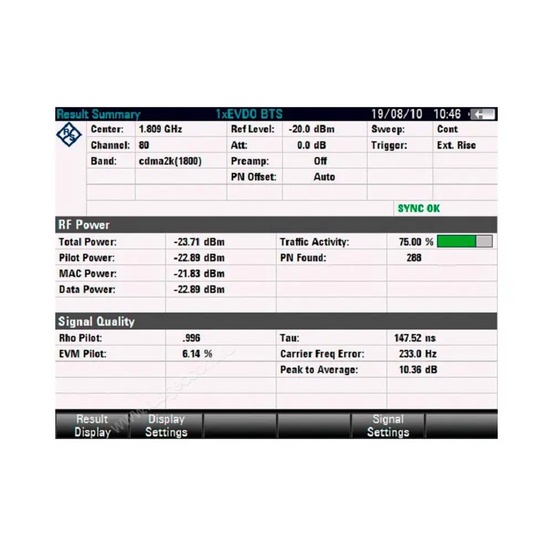 Опция общего анализа сигналов базовых станций 1xEVDO Rohde & Schwarz FSH-K47