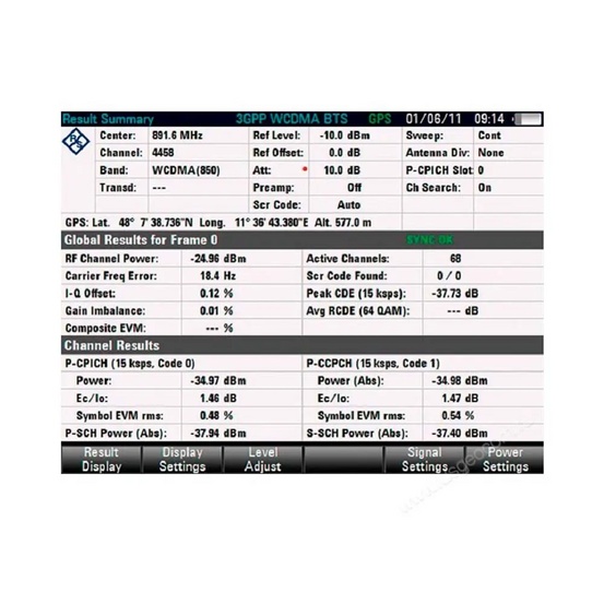 Опция анализа базовых станций 3GPP WCDMA Rohde & Schwarz FSH-K44