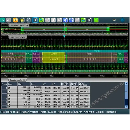 Опция синхронизации и декодирования последовательных данных MDIO Rohde & Schwarz RTE-K55