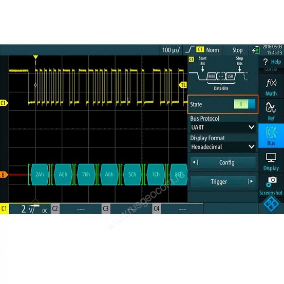 Опция синхронизации и декодирования последовательных шин данных UART/RS232 Rohde & Schwarz RTA-K2