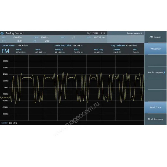 Опция анализа аналоговой модуляции Rohde & Schwarz FPC-K7 (AM, FM, ASK, FSK)
