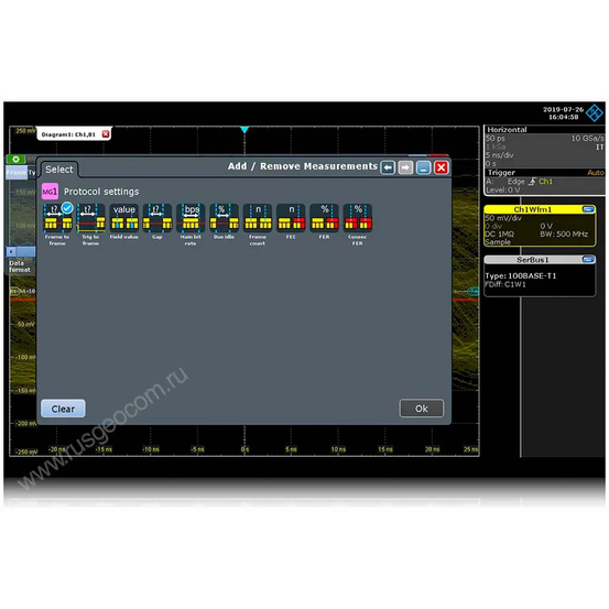Опция анализа шин Rohde & Schwarz RTE-K35