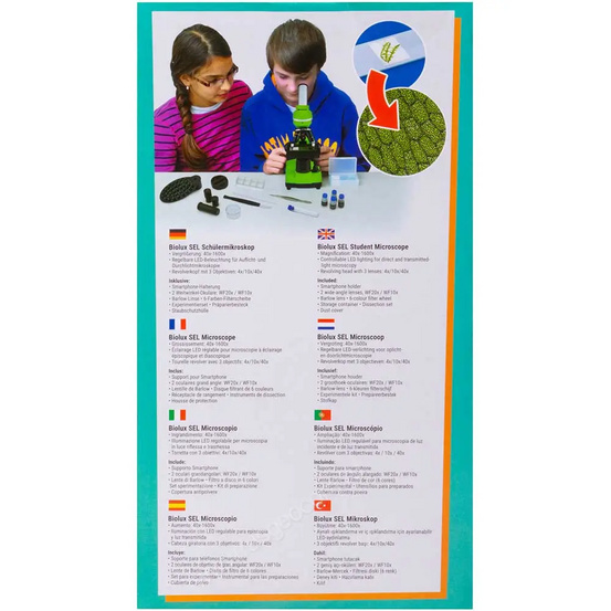Микроскоп Bresser Junior Biolux SEL 40–1600x, зеленый