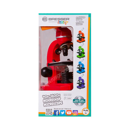 Микроскоп Bresser Junior Biolux SEL 40–1600x, красный