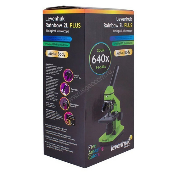 Микроскоп Levenhuk Rainbow 2L PLUS Azure (Лазурь)