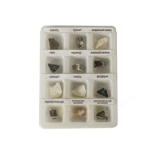 Набор образцов минеральных камней 12 шт