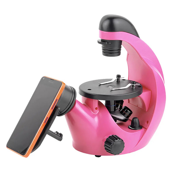 Микроскоп школьный Микромед Эврика 40x-320x инвертированный (фуксия)