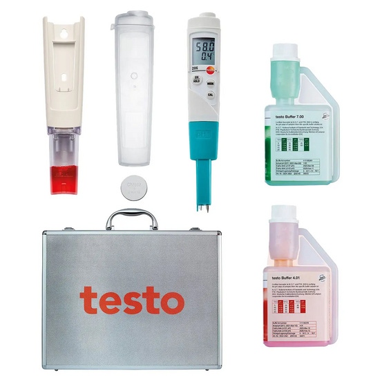 Стартовый комплект Testo 206-pH1 - карманный pH-метр с принадлежностями