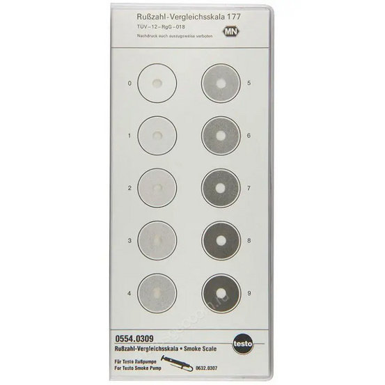 Шкала Testo для определения сажевого числа (0554 0309)