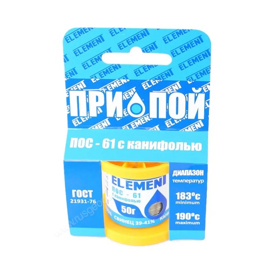 Припой ELEMENT ПОС 61 (1,0мм;50гр. с канифолью)