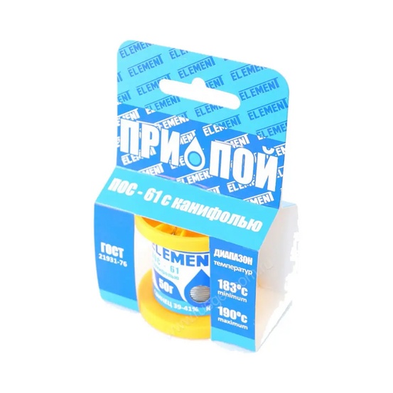 Припой ELEMENT ПОС 61 (0,5мм;50гр. с канифолью)