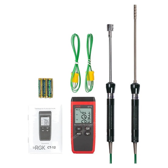 Термометр RGK CT-12 с зондом температуры воздуха TR-10A и поверхностным зондом TR-10S