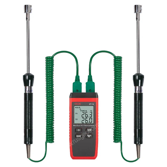 Термометр RGK CT-12 с поверхностными зондами TR-10S с поверкой