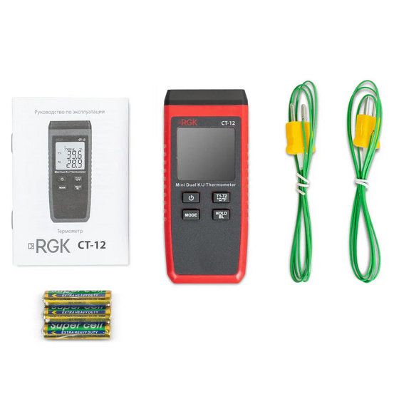 Термометр RGK CT-12 с поверхностным зондом TR-10S с поверкой