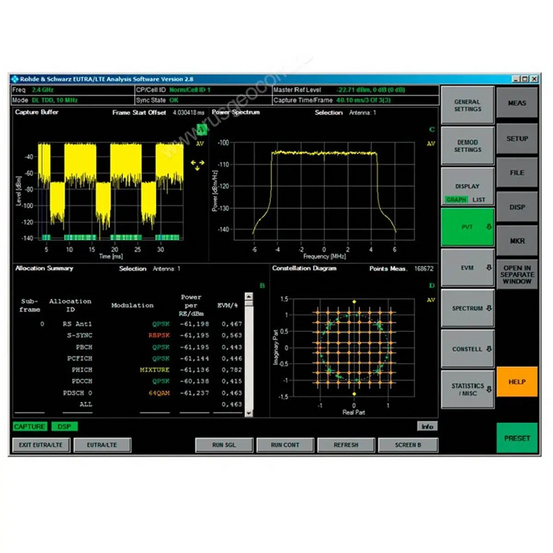 Анализ нисходящих сигналов LTE TDD Rohde&Schwarz FS-K104PC для анализаторов спектра и сигналов