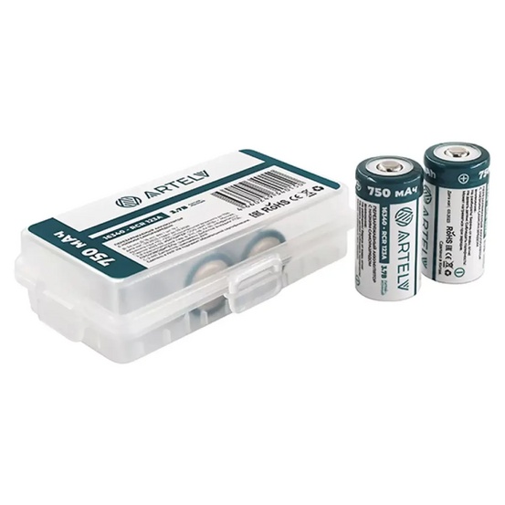 Аккумуляторная батарея RCR123 ARTELV 3.7V Li-Ion 750 mAh