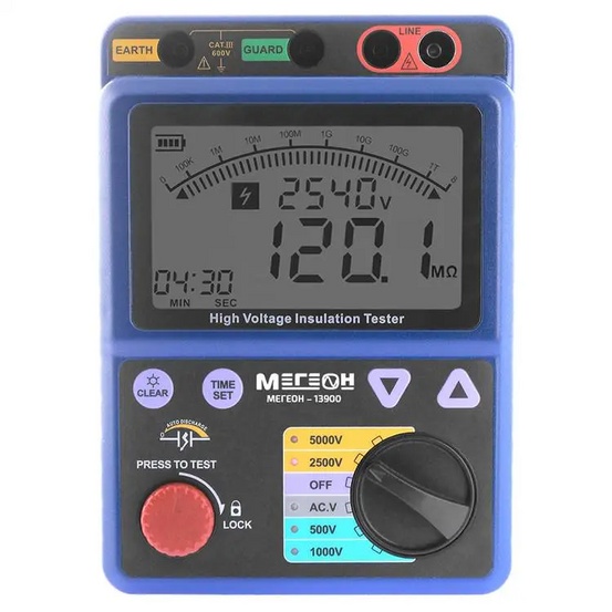 Измеритель сопротивления изоляции (мегаомметр) МЕГЕОН 13900 с поверкой
