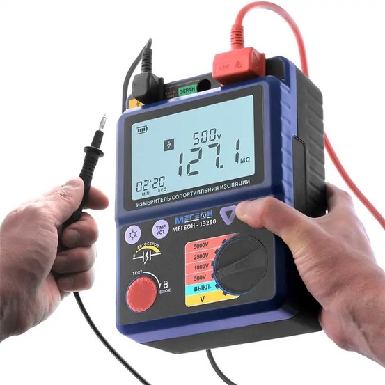 Измеритель сопротивления изоляции (мегаомметр) МЕГЕОН 13250 с поверкой