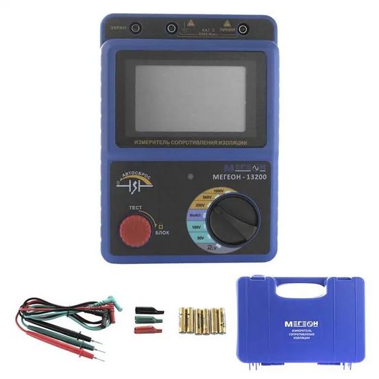 Измеритель сопротивления изоляции (Мегаомметр) МЕГЕОН 13200 с поверкой