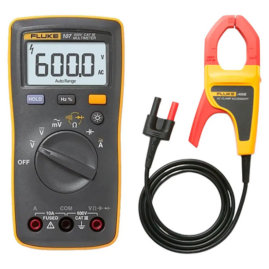 Комплект - мультиметр Fluke 107 с токовыми клещами Fluke I400E ERTA