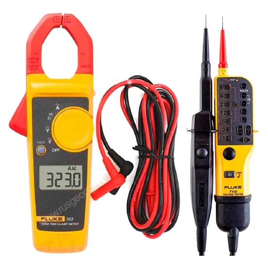 Комплект Fluke 323/T110 - токовые клещи Fluke 323 и двухполюсный тестер напряжения Fluke T110