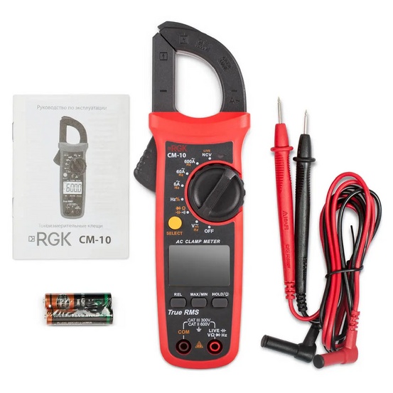 Токовые клещи RGK CM-10 с поверкой
