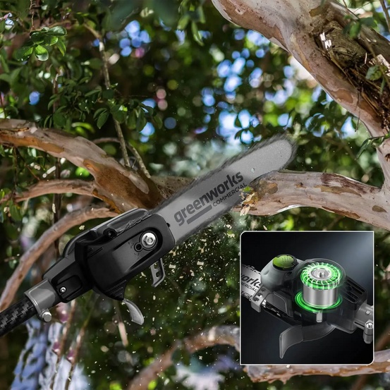 Аккумуляторный высоторез-сучкорез Greenworks PS102T 82V, 25 см, бесщеточный, с АКБ 2.5 Ач + ЗУ