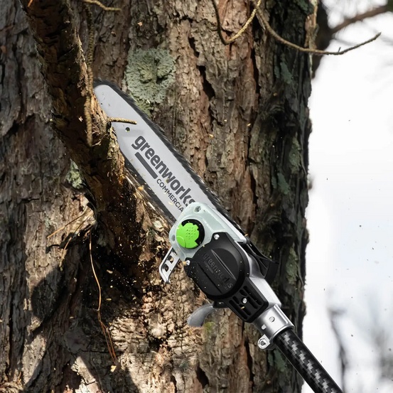 Аккумуляторный высоторез-сучкорез Greenworks PS102T 82V, 25 см, бесщеточный, с АКБ 2.5 Ач + ЗУ