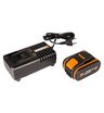 Комплект WORX WA3604: 1 аккумулятор 4 Ач и зарядное устройство на 2А