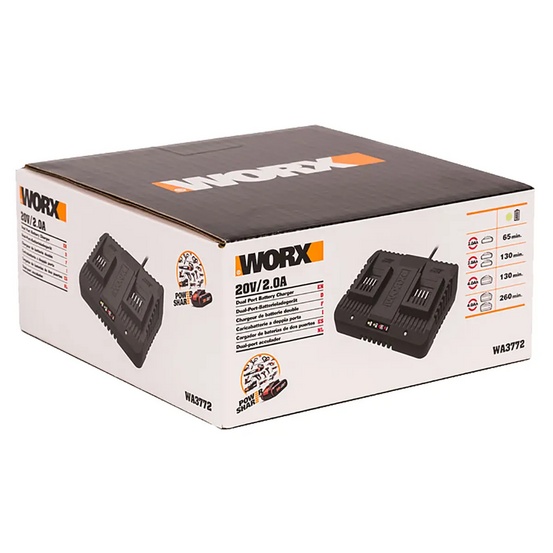 Двойное зарядное устройство WORX WA3772 20В