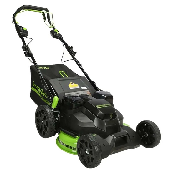 Аккумуляторная газонокосилка самоходная Greenworks TwinForce GC82LM61S бесщеточная, 82V с АКБ 2.5 Ач + ЗУ 8А быстрое