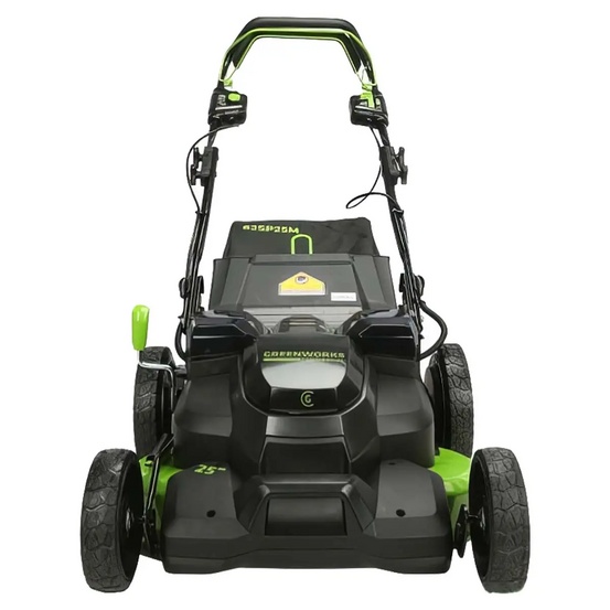Аккумуляторная газонокосилка самоходная Greenworks TwinForce GC82LM61S бесщеточная, 82V с АКБ 2.5 Ач + ЗУ 8А быстрое