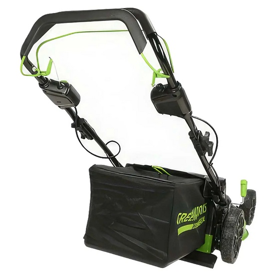 Аккумуляторная газонокосилка самоходная Greenworks TwinForce GC82LM61S бесщеточная, 82V с АКБ 2.5 Ач + ЗУ 8А быстрое