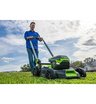 Аккумуляторная газонокосилка самоходная Greenworks GD60LM51SP бесщеточная, 60V с АКБ 5 Ач + ЗУ 10А двойное