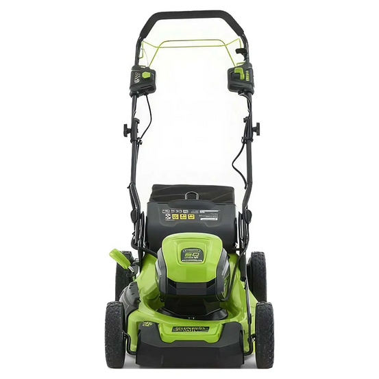 Аккумуляторная газонокосилка самоходная Greenworks GD60LM46SP бесщеточная, 60V с АКБ 5 Ач + ЗУ 10А двойное