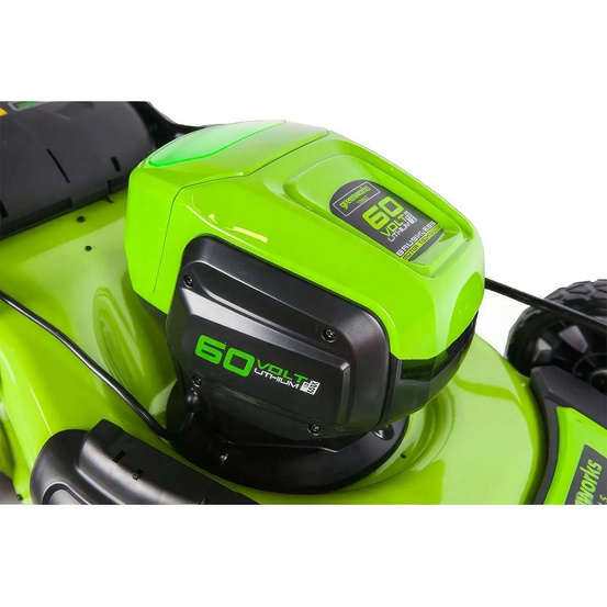 Аккумуляторная газонокосилка Greenworks GD60LM46HP бесщеточная, 60V с АКБ 5 Ач + ЗУ 10А двойное