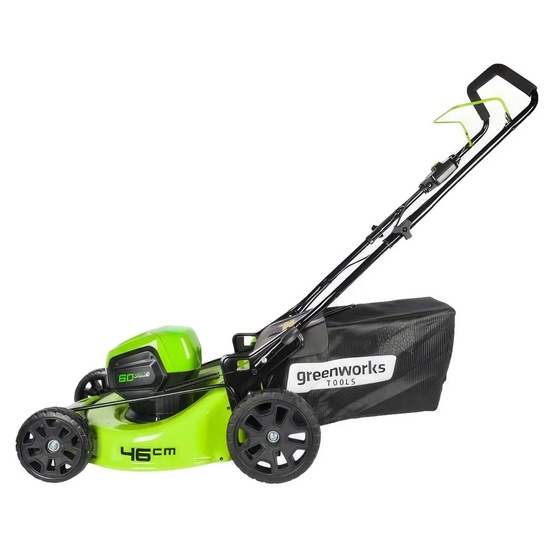 Аккумуляторная газонокосилка Greenworks GD60LM46HP бесщеточная, 60V с АКБ 4 Ач + ЗУ 10А двойное