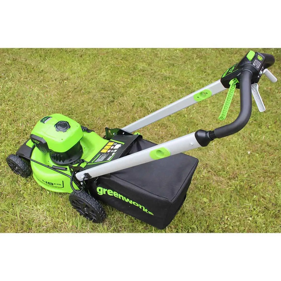 Аккумуляторная газонокосилка самоходная Greenworks GD40LM48SP бесщеточная, 40V с АКБ 2 Ач + ЗУ 2А