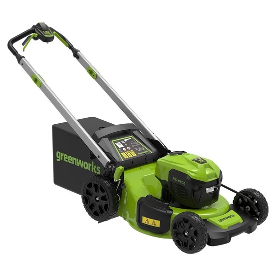 Аккумуляторная газонокосилка самоходная Greenworks GD40LM48SP бесщеточная, 40V с АКБ 4 А.ч. USB + ЗУ 4А двойное