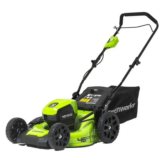 Аккумуляторная газонокосилка Greenworks GD40LM46HP бесщеточная, 40V с АКБ 2 Ач + ЗУ 2А