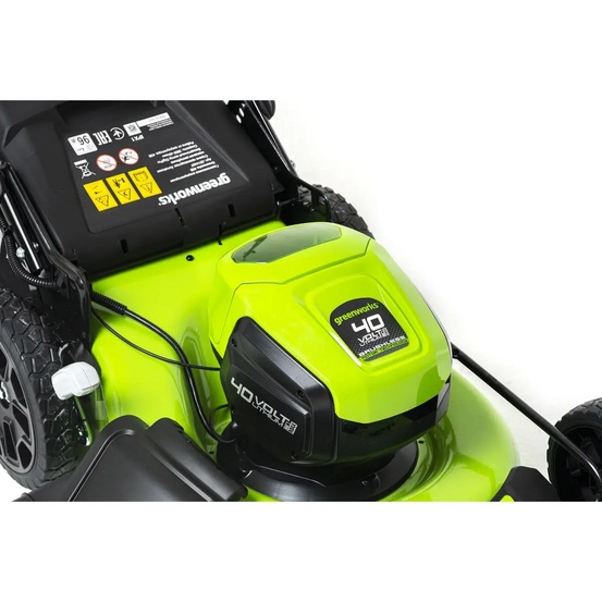 Аккумуляторная газонокосилка Greenworks GD40LM46HP бесщеточная, 40V с АКБ 4 Ач USB + ЗУ 5А быстрое