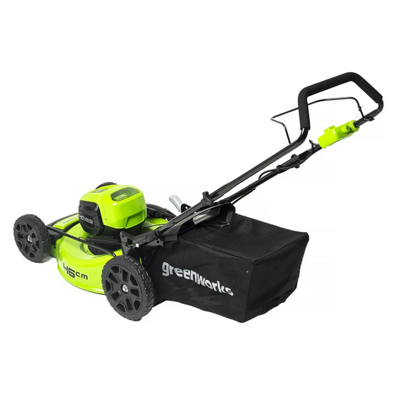 Аккумуляторная газонокосилка Greenworks GD40LM46HP бесщеточная, 40V с АКБ 2 Ач USB + ЗУ 2А