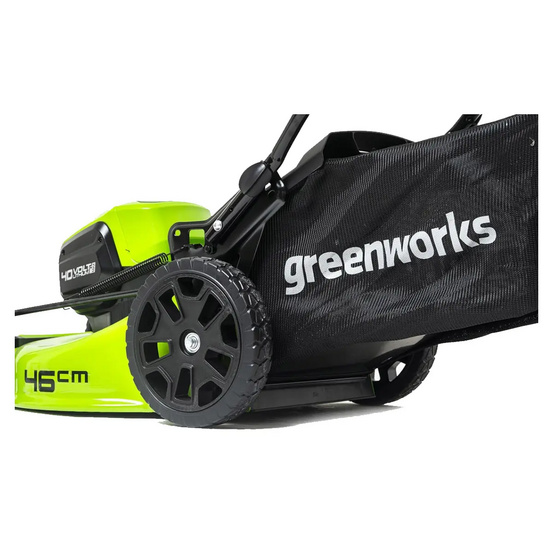 Аккумуляторная газонокосилка Greenworks GD40LM46HP бесщеточная, 40V с АКБ 2 Ач USB + ЗУ 2А