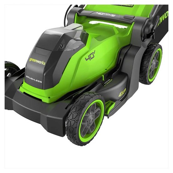 Аккумуляторная газонокосилка Greenworks GD40LM411 бесщеточная, 40V с АКБ 2 Ач + ЗУ 4А двойное