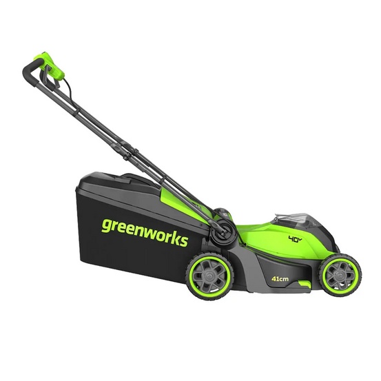 Аккумуляторная газонокосилка Greenworks GD40LM411 бесщеточная, 40V с АКБ 2 Ач USB + ЗУ 5А быстрое