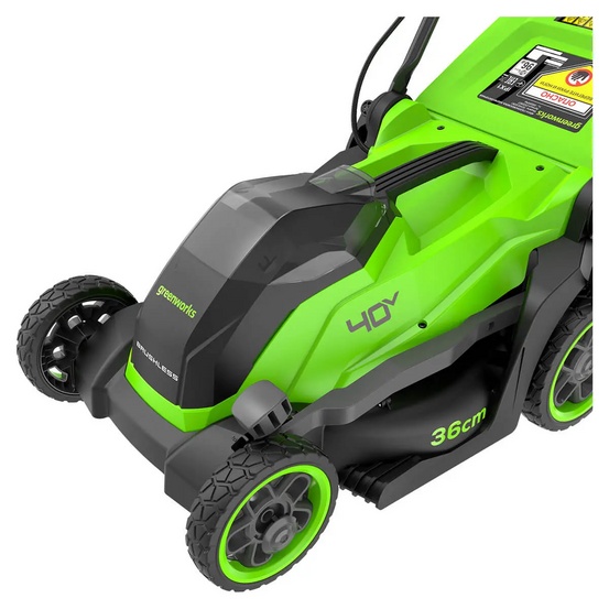 Аккумуляторная газонокосилка Greenworks GD40LM361 бесщеточная, 40V с АКБ 2 Ач + ЗУ 5А быстрое