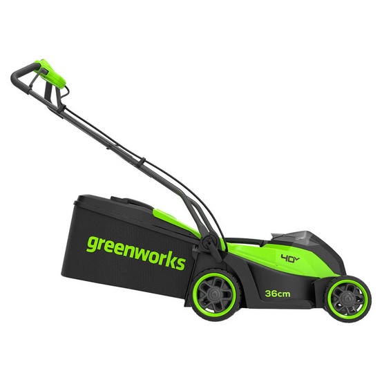 Аккумуляторная газонокосилка Greenworks GD40LM361 бесщеточная, 40V с АКБ 2 Ач USB + ЗУ 4А двойное