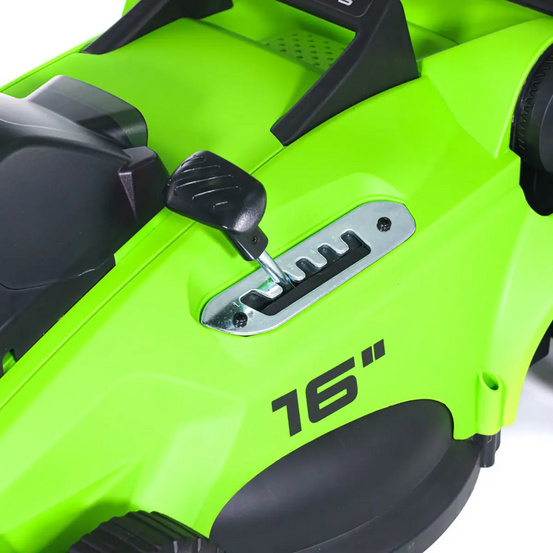 Аккумуляторная газонокосилка Greenworks GD40LM16X бесщеточная, 40V с АКБ 2 Ач USB + ЗУ 5А быстрое