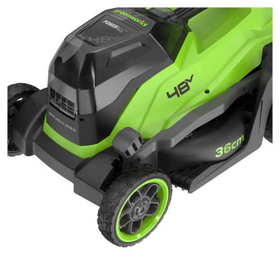 Аккумуляторная газонокосилка Greenworks GD24X2LM361, 2х24V, 36 см, бесщеточная, без АКБ и ЗУ
