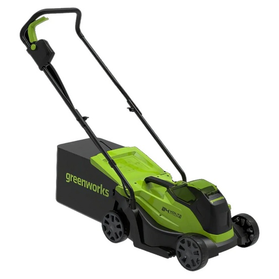 Аккумуляторная газонокосилка Greenworks GD24LM33 бесщеточная, 24V с АКБ 4 Ач USB-C + ЗУ 2А двойное